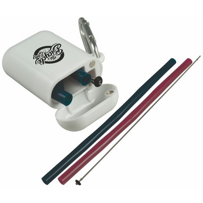 Traveler's Silicone Straw w/Carabiner Case