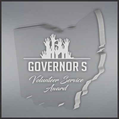 4.65" Ohio Shape Paperweight in Clear, Laser Engraved