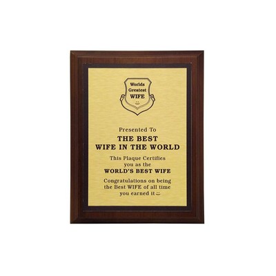 The Best Wife In The World Plaque- (Gold)