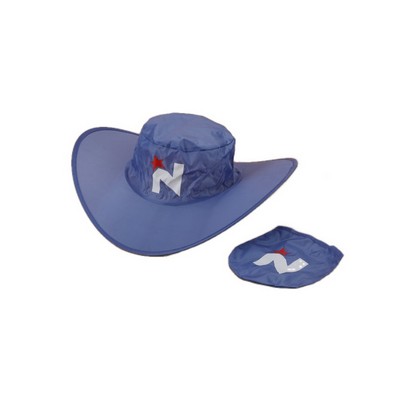 Polyester Cowboy Hat with Convenient Storage Pouch