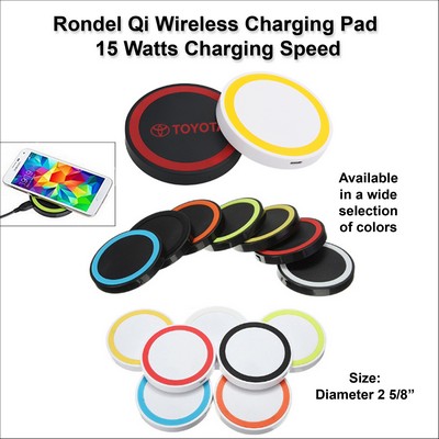 Rondel Qi Wireless Charging Pad 15 Watts Charging Speed No Extra Tariff