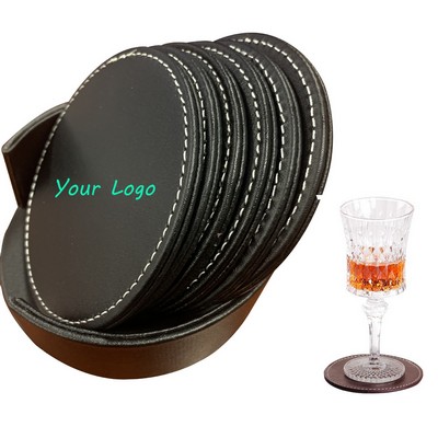 Round PU Leather Coasters