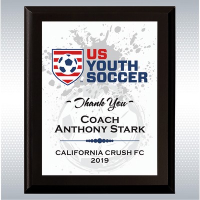 Black Matte Finish Wood Plaque w/Full Color Sublimated Plate (10.5 x 13")