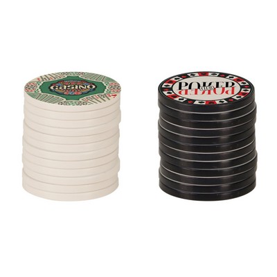 1.5" White Sublimatable Poker Chip with Black Edge