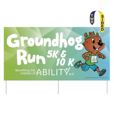 Corrugated Plastic Sign Kit | 24" x 48" | 2 Sides | Full Color | Bleed