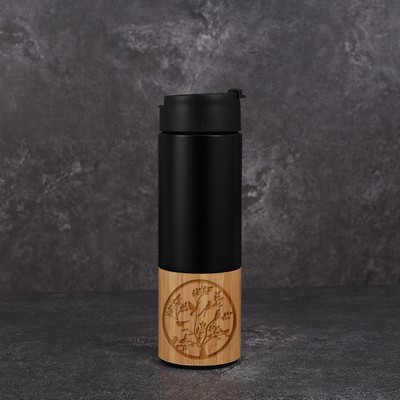 17 oz (550 ml) Double Wall Vacuum Bamboo Coffee/Travel Mug (DIAMOND)