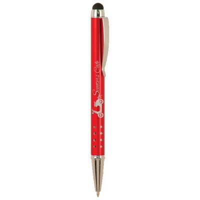 Stylus Red with Silver Trim Aluminum Barrel Pen