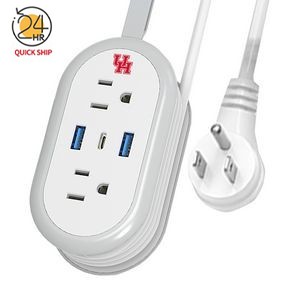 4' Travel Power Strip with USB C Ports, Non Surge Protector Small Power Strip with Extension Cord