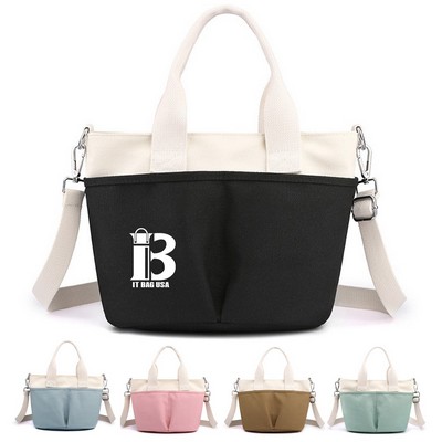 Canvas Crossbody Bag Handbag With Multi Pocket