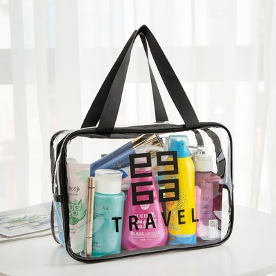 PVC Large Capacity Portable Transparent Waterproof Cosmetic Bag