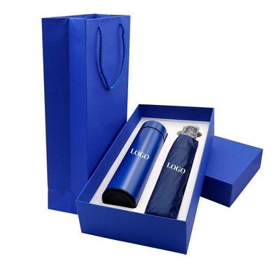 Gift Set-digital Display Thermal Flask& Automatic Umbrella