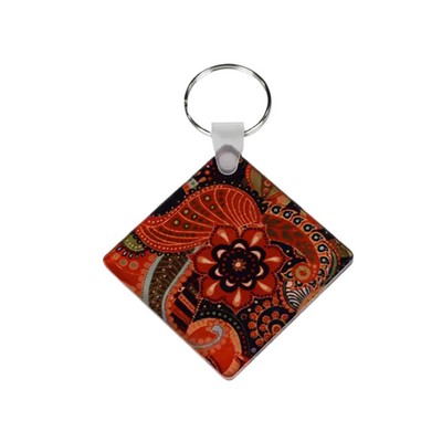 Diamond Shape MDF Keychain