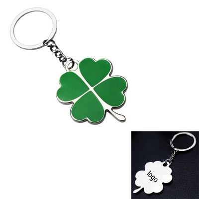 Keychain Shaped like a Four-Leaf Clover