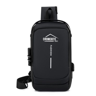 Anti-theft Sling Bag Business Men Bag Chest Crossbody bags with USB