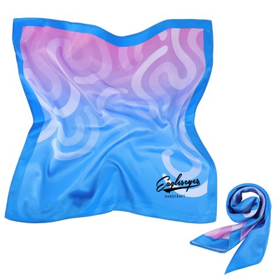 Imitation Silk Print Square Scarf