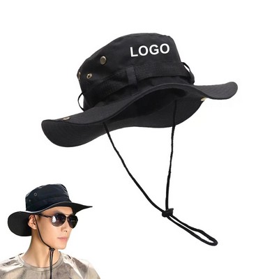 Sun Protection Wide Brim Bucket Hat (22.83"x 3.54")