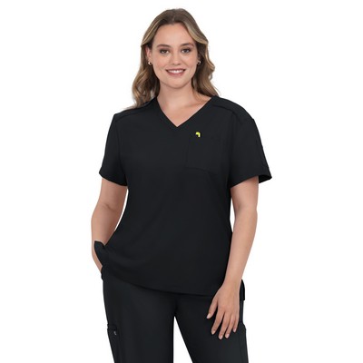 koi - Cureology - Women's Two-Pocket V-Neck Tuck-In Aura Top