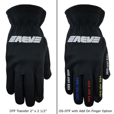 Economy Fleece Gloves w/Oversized DTF