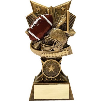 Football 3D Design Resin Award - 6" Tall