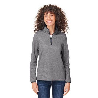 CORE365™ Women's Venture Heathered Stripe Quarter-Zip Pullover Jacket