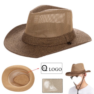 Men'S Summer Ventilate Sun Protective Straw Hat