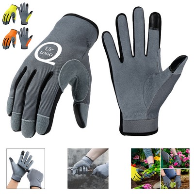 Touchscreen Leather Gardening Gloves