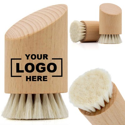 Natural Beech Wood Baby Bath Brush with Soft Wool Bristles