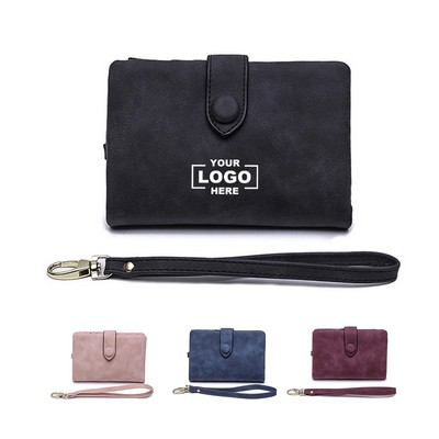 Faux Leather Wristlet Wallet.