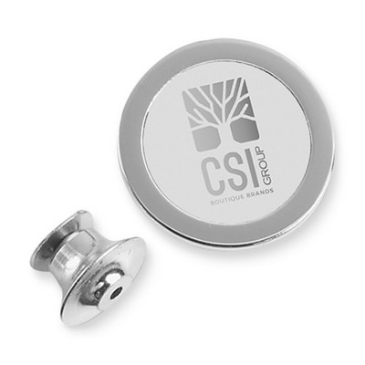 Silver Lapel Pin W/ Silver Medallion