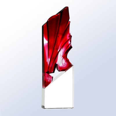 Red Vertex Crystal Award, 10 1/8"H