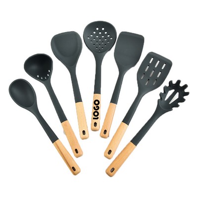 Silicone Kitchenware with Wooden Handle