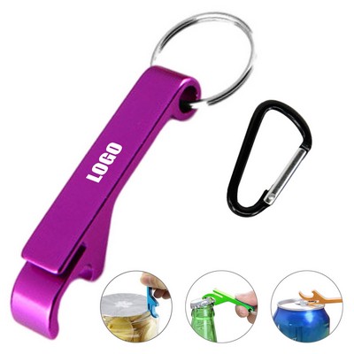 Versatile Bottle And Flip Top Cans Opener Keychain With Carabiner