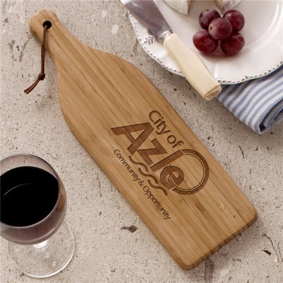 Engraved Corporate Wine Bottle Cutting Board [Small]