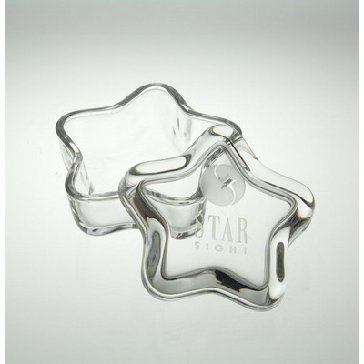 Star Glass Box, 1 3/7"H x 3 3/8"W x 3 3/8"D