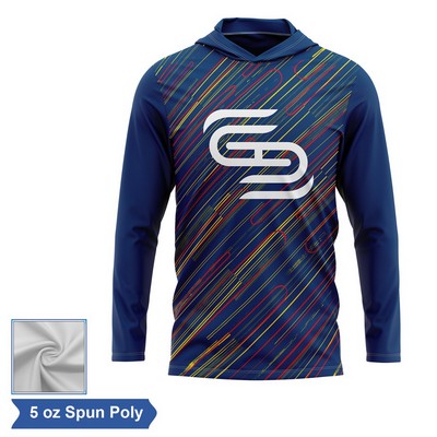 Sublimation Spun Polyester (Cotton Touch) Long Sleeve Hooded T-Shirt - Men,