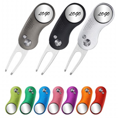 Metal Golf Accessory Divot Tool with Magnetic Ball Marker
