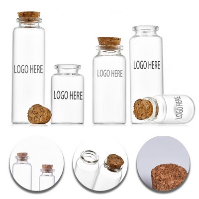 Clear Glass Bottles with Cork Stoppers