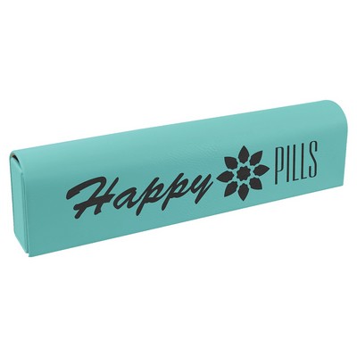 9.75" x 2.5" Teal Leatherette Pill Box