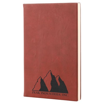 5.25" x 8.25" Rose Leatherette Journal with Lined Notepad