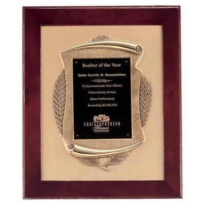 Rosewood Piano Finish Frame w/Bronze Cast w/Gold Back