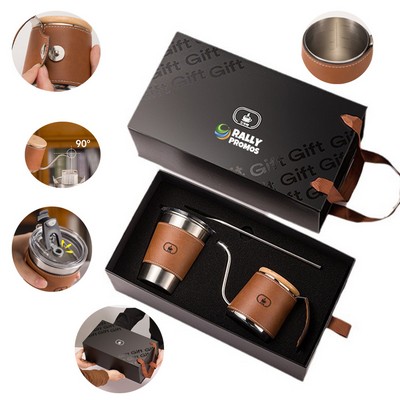 Hand Brewer Coffee Maker Set Stainless Steel Insulated Cup