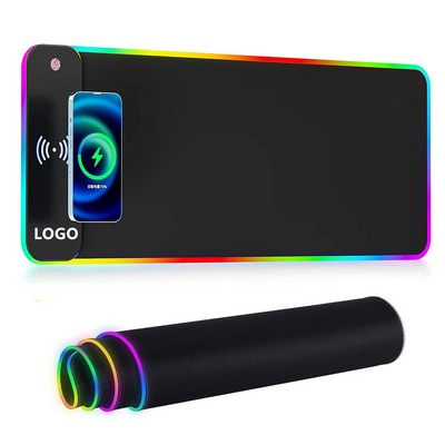 RGB Gaming Mouse Pad with Wireless Charging 10W.