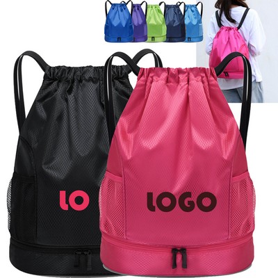 Lightweight Oxford Dry Wet Separation Drawstring Backpack