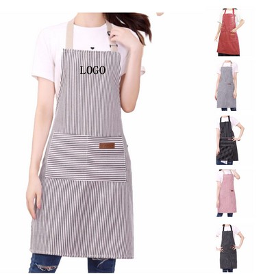 Striped Cotton Linen Apron