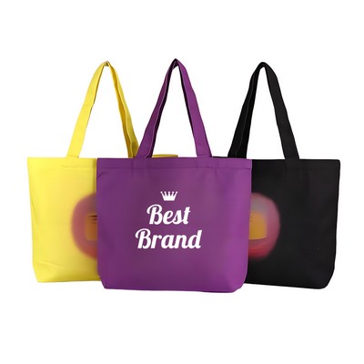 Extra-Large Cotton Canvas Shopper Tote with Shoulder Straps
