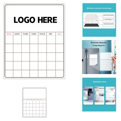 Magnetic Erasable Fridge Message Board & Calendar