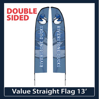 Value 13' Straight Flag - Double Sided Graphic Only