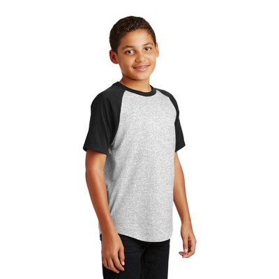Sport-Tek Youth Short Sleeve Colorblock Raglan Jersey.