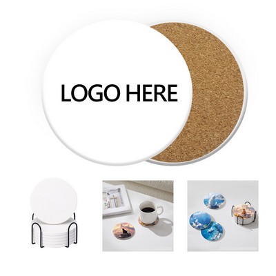 Colorful Ceramic Drink Coaster with Cork Backing