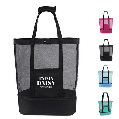 Beach Bag with Insulated Cooler Base
